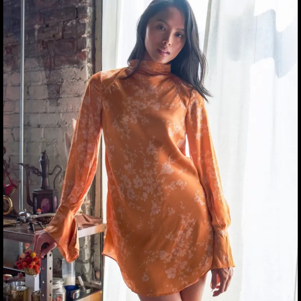 Free People Aries dress small NWT golden combo